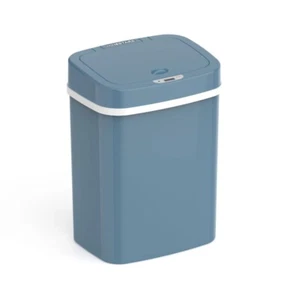 Nine Stars 3.2 Gallon Trash Can, Plastic Touchless Bathroom Trash Can,Steel Blue - Picture 1 of 7