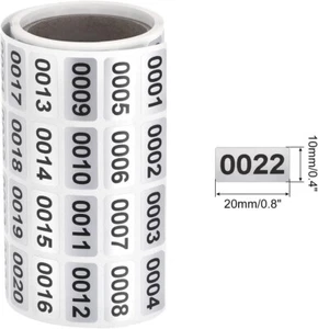 1-10000 Self Adhesive Labels Consecutive Number Inventory Stickers Waterproof - Picture 1 of 57