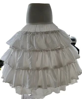 复古 70 年代 Merry Models Inc 白色尼龙控制上衣 4 层环衬裙 S/M — 第 1/4 张图片