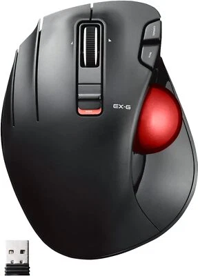 NEW Elecom Mouse Wireless Trackball (Thumb) Left Hand Only Red Ball ‎M-XT4DRBK-G - Image 1 of 4