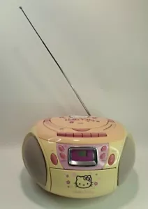 Hello Kitty Lettore a nastro CD portatile AM/FM Radio Boombox Intertek 312568 - Foto 1 di 19