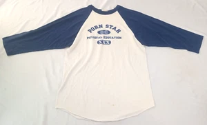 Vintage 90s Porn Star Physical Education #69 Baseball Shirt SM-MED USA Made Flaw - Picture 1 of 12