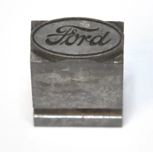 SMALL FORD LOGO VINTAGE LETTERPRESS METAL PRINTERS BLOCK - Picture 1 of 3