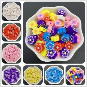 Flower Spacer Bead Polymer Clay Beads Jewelry Making DIY Crafts 10mm 30Pcs/Lot