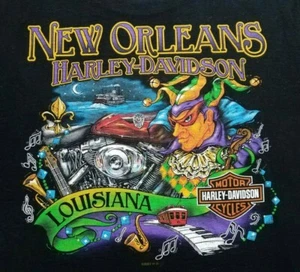 Harley Davidson New Orleans Louisiana Graphic T-Shirt Doublesided Mens Med 2012 - Picture 1 of 6