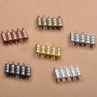 10Sets Silver/Golden Plated Stripe Oval Powerful Magnetic Clasps Hooks 10X6MM