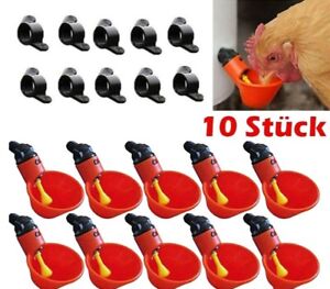 10-Tlg Geflügeltränke Automatisch Hühnertränke Hühner Vogel Tränke Trinkbecher