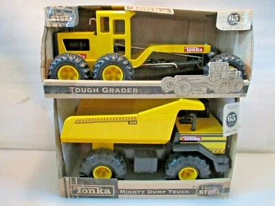 Nuevo camión de volteo Tonka Classic Vintage Steel Heritage Mighty 2012 + niveladora resistente Foto 1 de 4