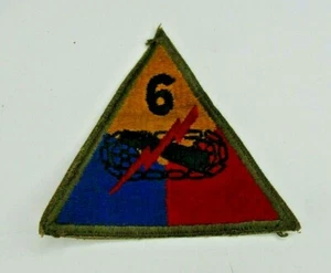 Parche de hombro de la Segunda Guerra Mundial Ejército de los Estados Unidos Militar 6ª División Blindada - Imagen 1 de 2
