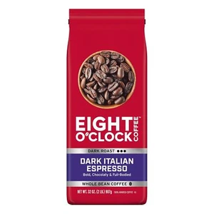 Eight O'Clock Coffee Dark Italian Espresso Whole Bean Coffee, Medium Roast, 32 - Picture 1 of 6