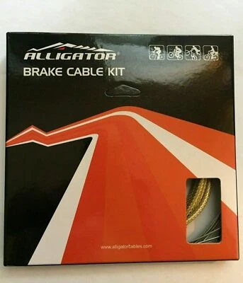 Kit de cables de freno delanteros/traseros 'dorados' para bicicleta cocodrilo (ADECUADO PARA CAMPAGNOLO) Foto 1 de 4