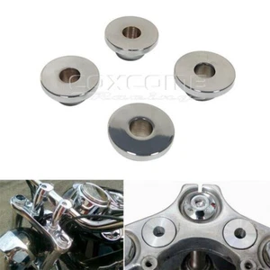 4Pc Chrome Handlebar Riser Bushings For Harley Softail Dyna Sportster XL Custom - Picture 1 of 8