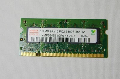 Hynix 512 2Rx16 PC2-5300S-555-12 SoDimm Ram - Image 1 of 2