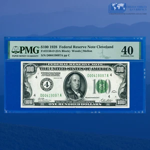 Fr.2150-D 1928 $100 FRN Cleveland, Numerical Seal, PMG XF 40 #19097 - Picture 1 of 3