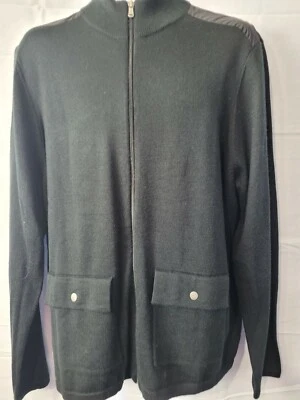 Cárdigan Suéter Michael Kors Para Hombres Negro Cremallera Completa Mezcla Lana Talla XL NUEVO CON ETIQUETAS Foto 1 de 4