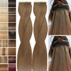 10-80PCS Tape In Remy Skin Weft Russian 100% Human Hair Extensions Thick Caramel
