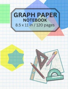 Graph Paper Notebook For Students, for Math, Science, Quad Ruled 5x5 (120 pages, - Picture 1 of 1