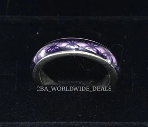 Pandora Sterling Silver Vintage Purple Floral Ring Size: 54 (7) - Picture 1 of 3