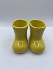 Seishin - Pair of Yellow Gumboots Rainboots Small Ceramic Planters