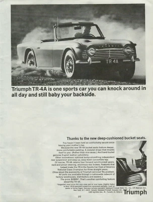 1965 Triumph TR-4A Sports Car You Can Knock Around Dirt Road VINTAGE PRINT AD - Image 1 of 2