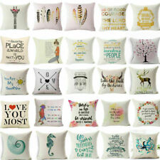 Decor Cushion 18" Cotton Cover Pillow Interesting Case Words & Home Funny