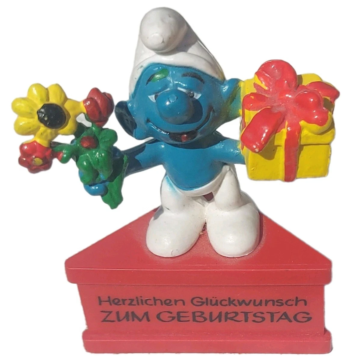 Kinder Überraschung Geburtstagsschlumpf – Aus Der Serie „Die Geburtstagsparty“ (2014), Mit Beipackzettel & Aufkleber