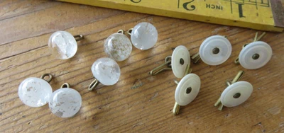 OLD ANTQUE GLASS SILVER GOLD FLECK & MOTHER OF PEARL BUTTONS - Image 1 of 4