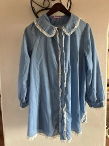 Vintage Lady Weldon Long Sleeve Collared Blouse With Lace Buttons Medium Retro - Picture 1 of 6