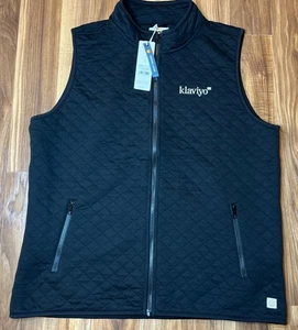 NWT Marine Layer Men's Large Black Corbet Quilted Full Zip Vest LOGO - Picture 1 of 9