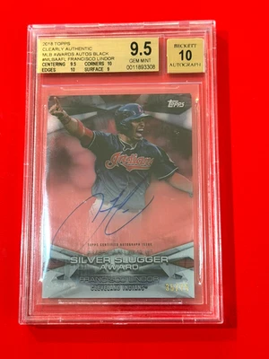Francisco Lindor 2018 Topps Clearly Authentic MLB Awards Auto BLACK BGS 9.5/10 - Image 1 of 2