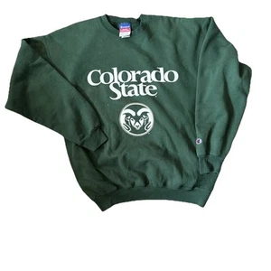 Vintage Champion Colorado State University Green Crewneck L Large - Picture 1 of 6