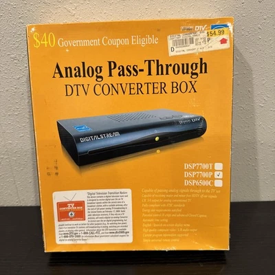 New Digital Stream Analog Pass-Through DTV Converter Box DSP7700P Parental Contr - Image 1 of 4