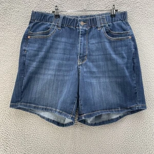 Judy Blue Shorts Damen Extra Large blau dunkle Waschung Gummibund Stretch Baumwolle - Bild 1 von 17