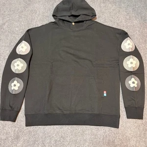 NEW Vandy The Pink Hoodie Mens Large Black Sweatshirt Pullover Floral Embroider - Picture 1 of 12