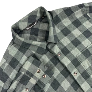 Travis Mathew Cloud Flannel Shirt Mens L Green Black Plaid Buttoned Long Sleeve - Picture 1 of 15
