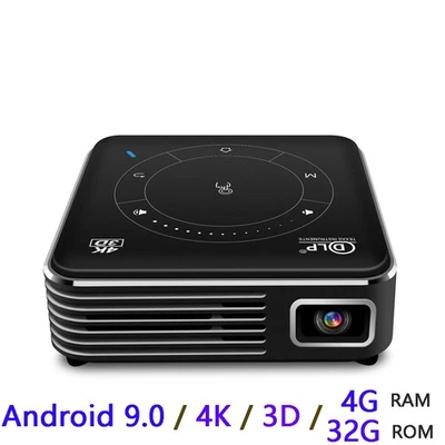 Mini Projector 5G 4K Smart HD WiFi HDMI Android 9.0 Home Theater USB Portable - Image 1 of 4