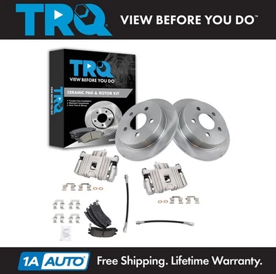 Kit de pastillas de freno trasero y rotor TRQ para Oldsmobile Alero 2005 Pontiac Grand Am 2004 Foto 1 de 4