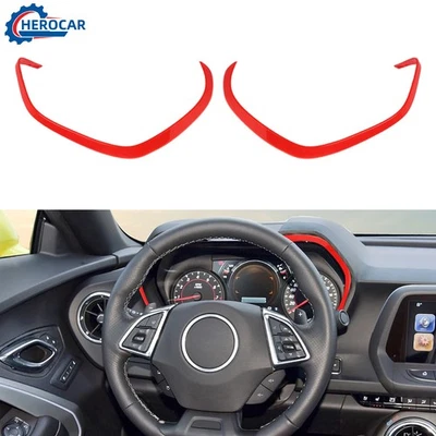 2Pcs Dash Gauge Instrument Cluster Cover Trim Frame Decor for Chevy Camaro 2016+ Foto 1 de 4