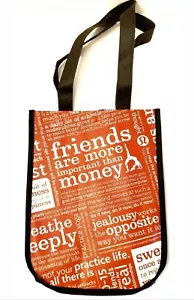 LULULEMON 20 Year Manifesto Red Reusable Shopping Gym Lunch Bag Small - Picture 1 of 3