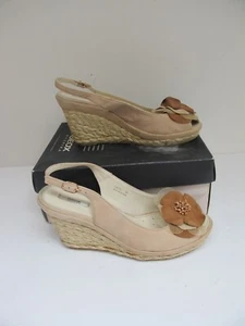 Size 7 GEOX RESPIRA Beige Espadrilles- Suede- Slingback- Original Box -VGC - Picture 1 of 7