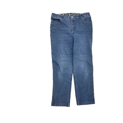 Pantalones de mezclilla para mujer Erika de pierna recta talla 14 azul lavado oscuro Foto 1 de 4