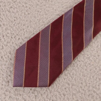 Express Tie Red Blue Striped 100% Italian Silk Made in USA 3.75" - Image 1 of 4
