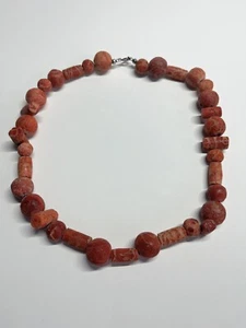 Halskette rote echte Schaumkorallen mit Silberverschluss, 55 cm - Bild 1 von 7