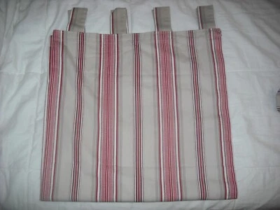 JC Penney Home Tab Top Panel Cortinas 1 Par Algodón 42" x 84" Taupe y Rayas Rojas Foto 1 de 4