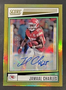 2022 Jamaal Charles #122 Panini Score Gold Zone Auto Autograph 18/50 Chiefs - Picture 1 of 2