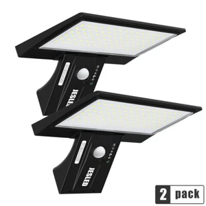 2x LED Solar Light 90 LEDs Solar Powered Wall Light 4 Mode Outdoor Motion Sensor - Picture 1 of 9