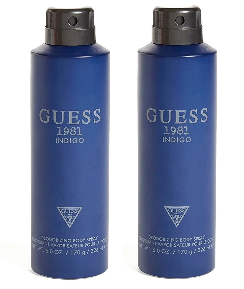 GUESS 1981 INDIGO дезодорирующий спрей для тела 6,0 унций 226 мл для мужчин новый ** упаковка из 2 ** - Изображение 1 из 1
