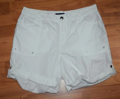 PANTALONES CORTOS CHAPS para mujer talla 10 de sarga blanca Foto 1 de 4