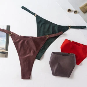 Bein Unterwäsche 5er Pack Set Damen Satin Höschen Tangas G String Bikinis hoch sexy - Bild 1 von 12