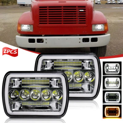 2 шт светодиодных фар 7x6 дюймов для International 4700 4900 8100 9900 9900I 9200 9400 - Изображение 1 из 4